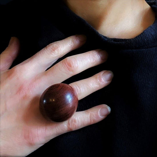 Gaia Giant Demi Sphere Flexible Ring - Silverwood Jewellery