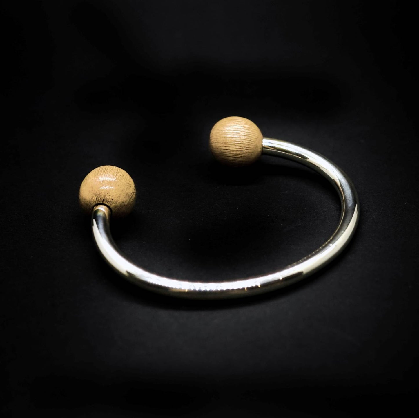 Lana Double Bead Torque Bangle  by Silverwood Jewellery