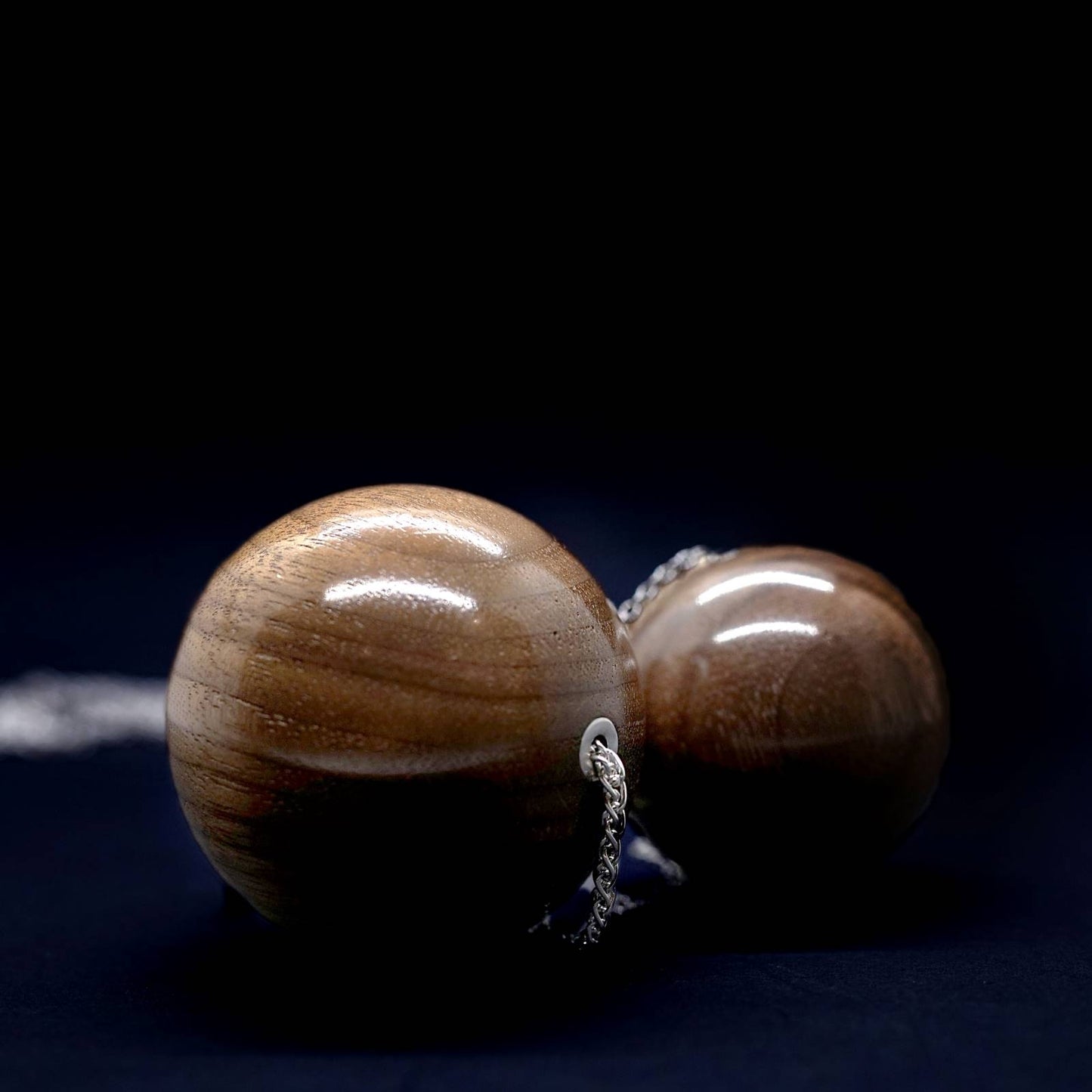 Gaia Large 40mm Bead Pendant & Silver Necklace - Long - Silverwood Jewellery