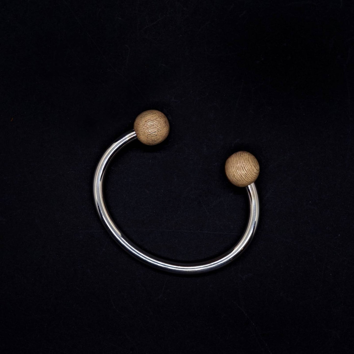 Lana Double Bead Torque Bangle top view Silverwood Jewellery