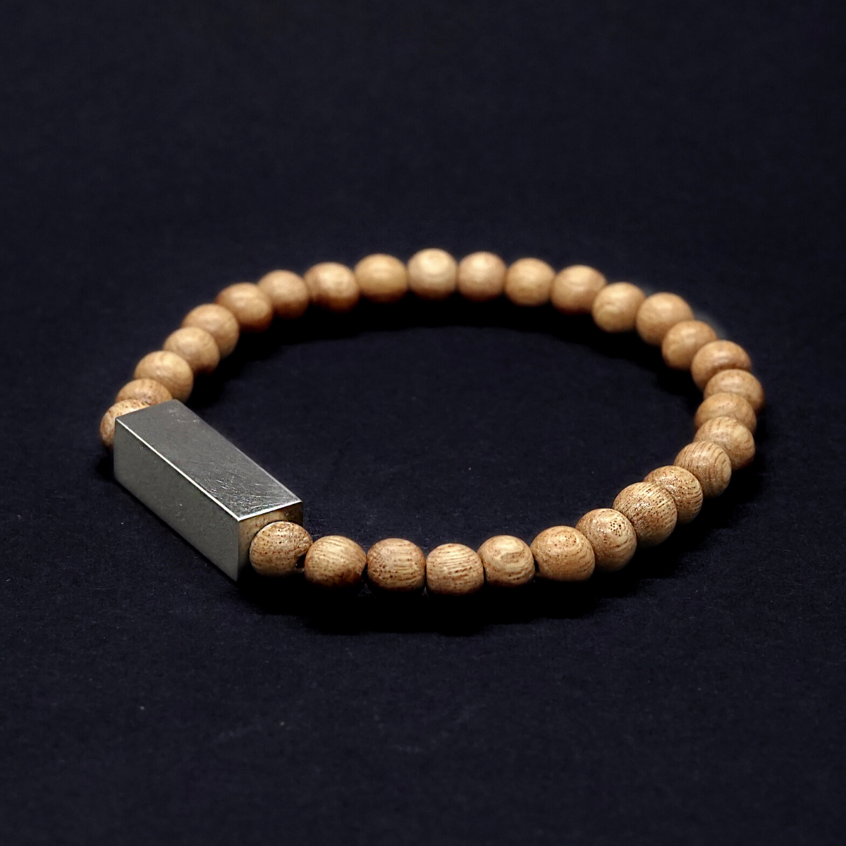 Brier Silver Block and Bead Unisex Bracelet - Light - Silverwood Jewellery