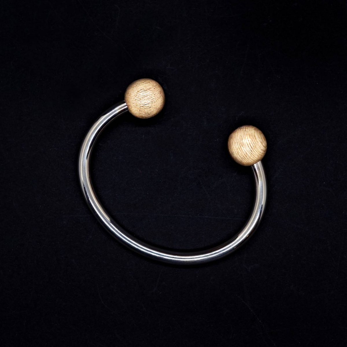 Brier Double Bead Torque mens Bangle - Silverwood Jewellery