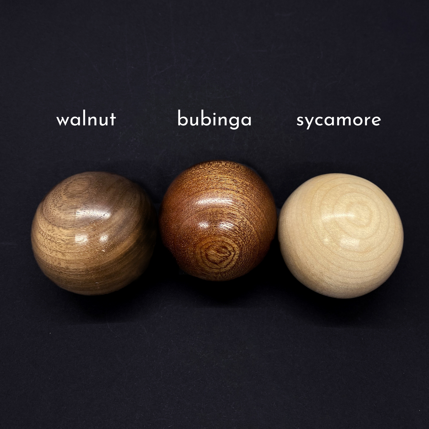 Large wooden beads from Silverwood Jewellery in walnut bubinga sycamore carnauba wax polish vegan