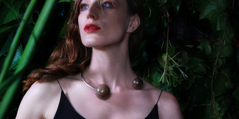 silverwood contemporary necklace on model