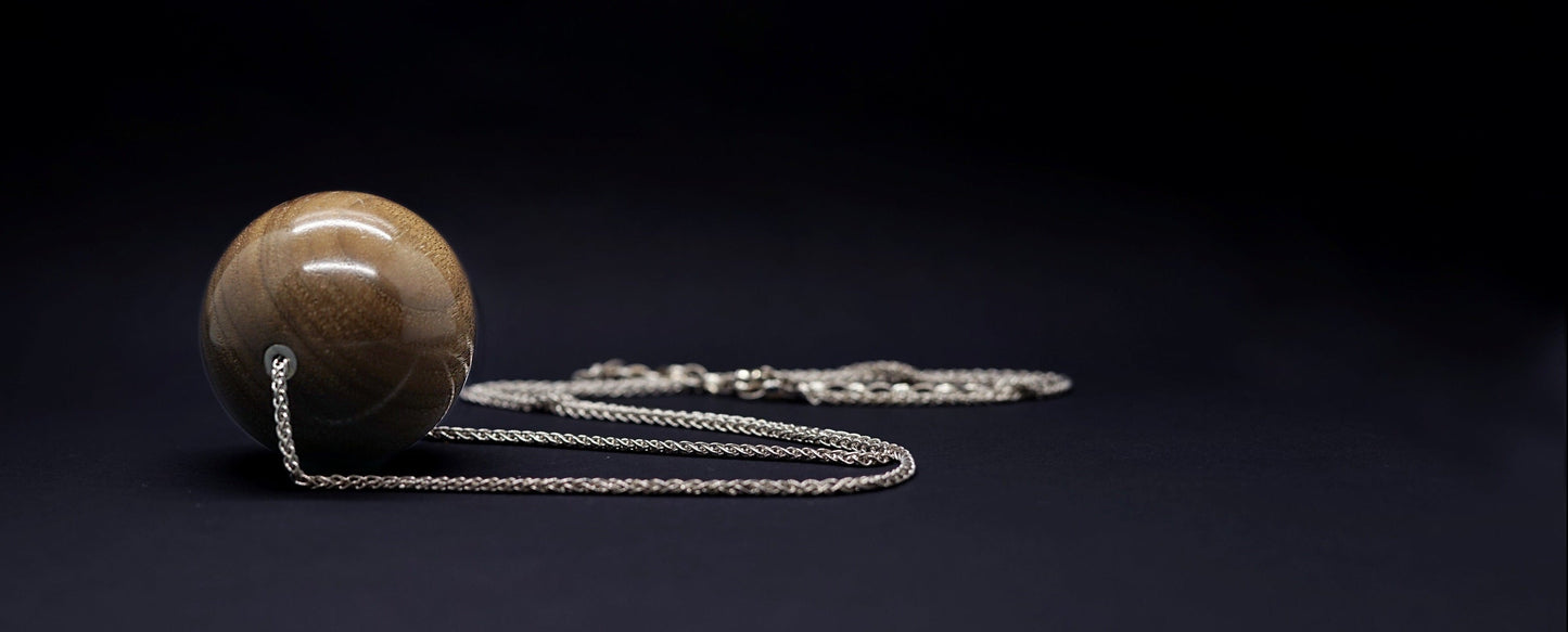 sterling silver and natural wood details long necklace by silverwood