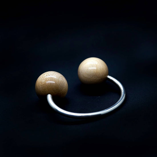 Gaia Double Sphere Torque Bangle - Silverwood Jewellery
