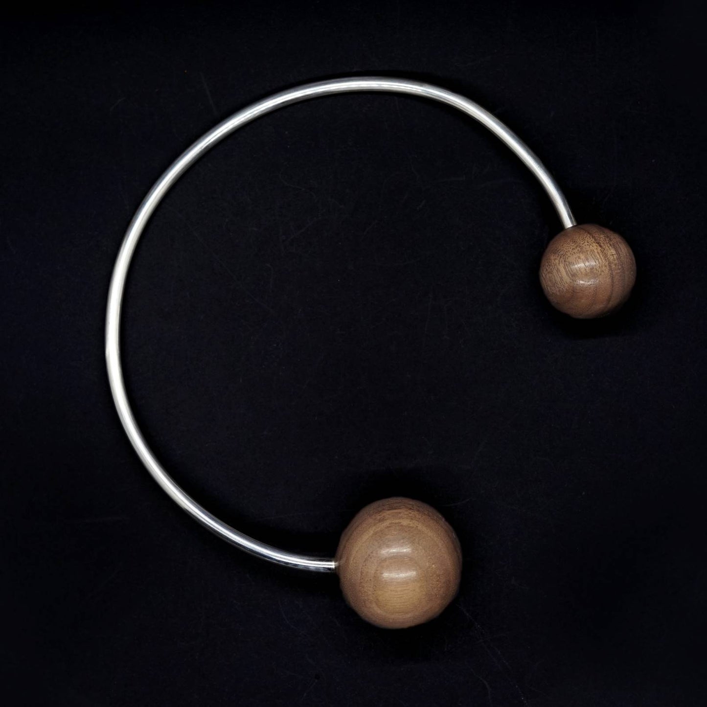 Silverwood's Double Sphere Torque Necklace - Silverwood Jewellery