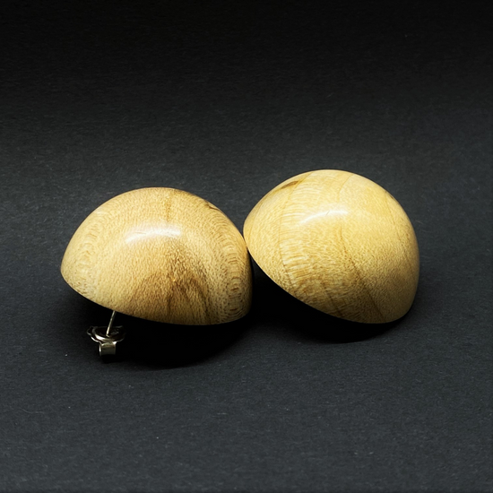 Load image into Gallery viewer, Gaia Giant Demi Sphere Stud Earrings - Silverwood Jewellery
